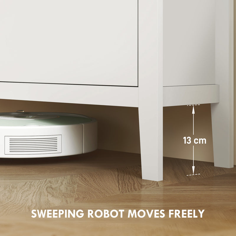 White Modern Shoe Storage Cabinet with Four Deep Drawers for Hallway Organising by HOMCOM