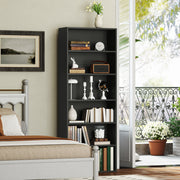 Black 6 Shelf Wooden Bookcase Freestanding Storage Unit For Home Or Office by Homcom