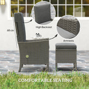 5 Piece Rattan Patio Furniture Set With Cushions Dark Grey by Outsunny