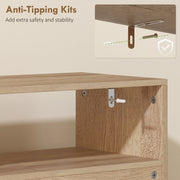 Shoe Storage Cabinet for Narrow Hallways with Flip Drawers and Open Shelves Walnut Brown AOSOM