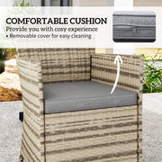 Grey 5 Piece Rattan Garden Furniture Set With Two Tier Coffee Table by Outsunny