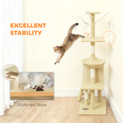 Multi Level Cat Tree With Condo And Sisal Scratching Posts For Indoor Kittens Beige AOSOM