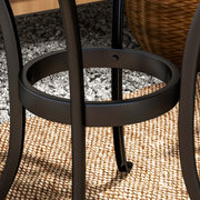 Black 60cm Round Garden Side Table Cast Aluminium Frame for Patio and Balcony by Outsunny