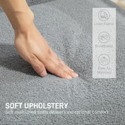 Grey Accent Chair with Wooden Frame for Home or Office by HOMCOM