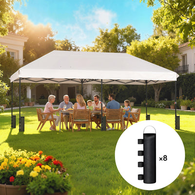 Gazebo and Tent Sandbag Weights Set of 8 for Secure Outdoor Shelters Black Outsunny