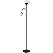 LED Floor Lamp with Adjustable Reading Light for Living Room 180cm Tall Black