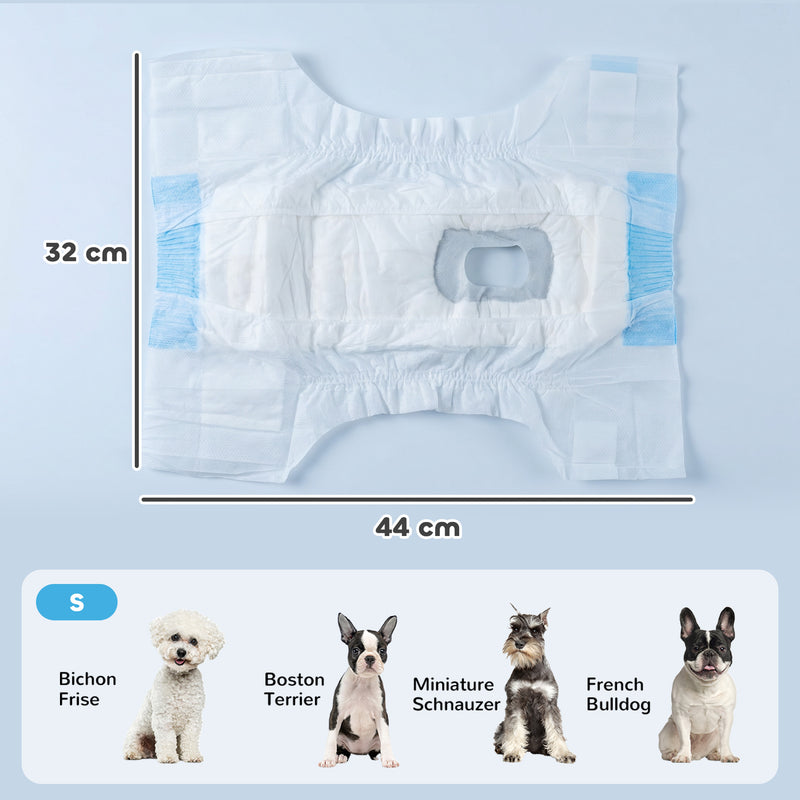 Disposable Dog Nappies for Female Incontinence and Heat Protection Small White