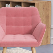 Pink Accent Arm Chair with Wide Arms & Thick Padding for Living Room Comfort by Homcom Homcom