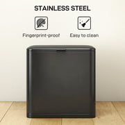 8L Hanging Kitchen Bin with Lid and Removable Bucket for Cabinets or Under Sink Grey AOSOM