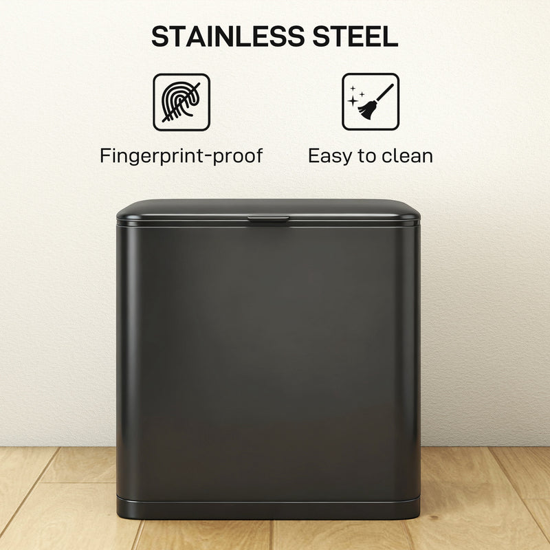 8L Hanging Kitchen Bin with Lid and Removable Bucket for Cabinets or Under Sink Grey AOSOM