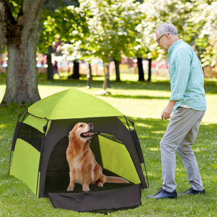 Green Pop Up Dog Tent with Water-Resistant Oxford and Carry Bag for Extra Large Dogs by PawHut