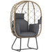 Brown Rattan Egg Chair with Cushion and Headrest for Garden or Balcony by Outsunny