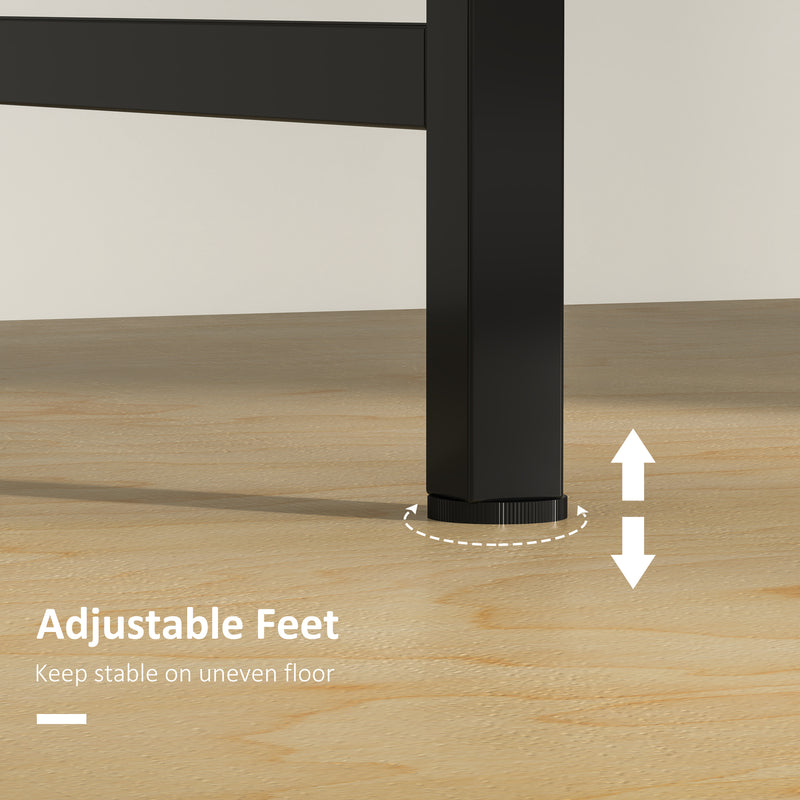 Rustic Brown 2 Tier Computer Desk 100 x 60 cm with Storage Shelf