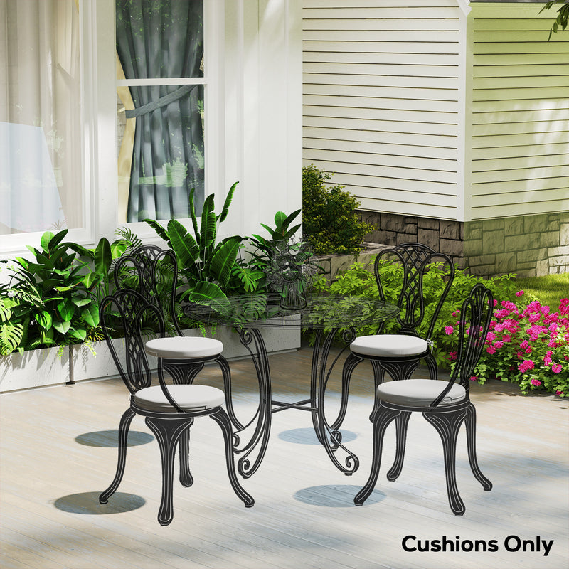 Outdoor Seat Cushions Set of 4 for Comfortable and Safe Garden Chairs Light Grey