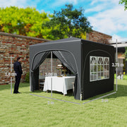 Black 3 x 3m Pop Up Gazebo Shelter with Accessories for Outdoor Events by Outsunny