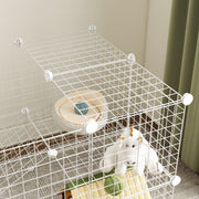 36 Panel Pet Playpen Metal Wire Fence for Small Animals Indoor and Outdoor Use White