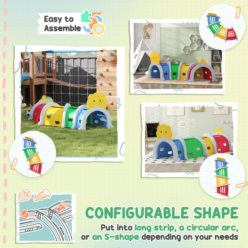 Kids Play Tunnel Lion Design for Indoor and Outdoor Crawl and Climb Ages 3-6 by AIYAPLAY Aiyaplay
