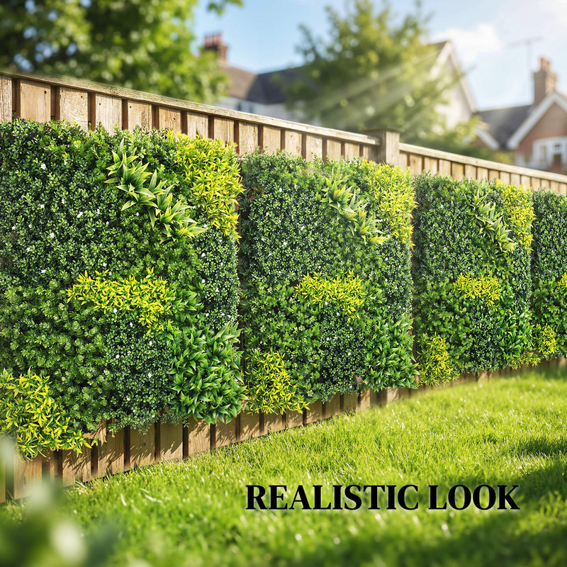 Artificial Plant Wall Panel for Privacy and Year Round Greenery Indoors or Outdoors Green Outsunny