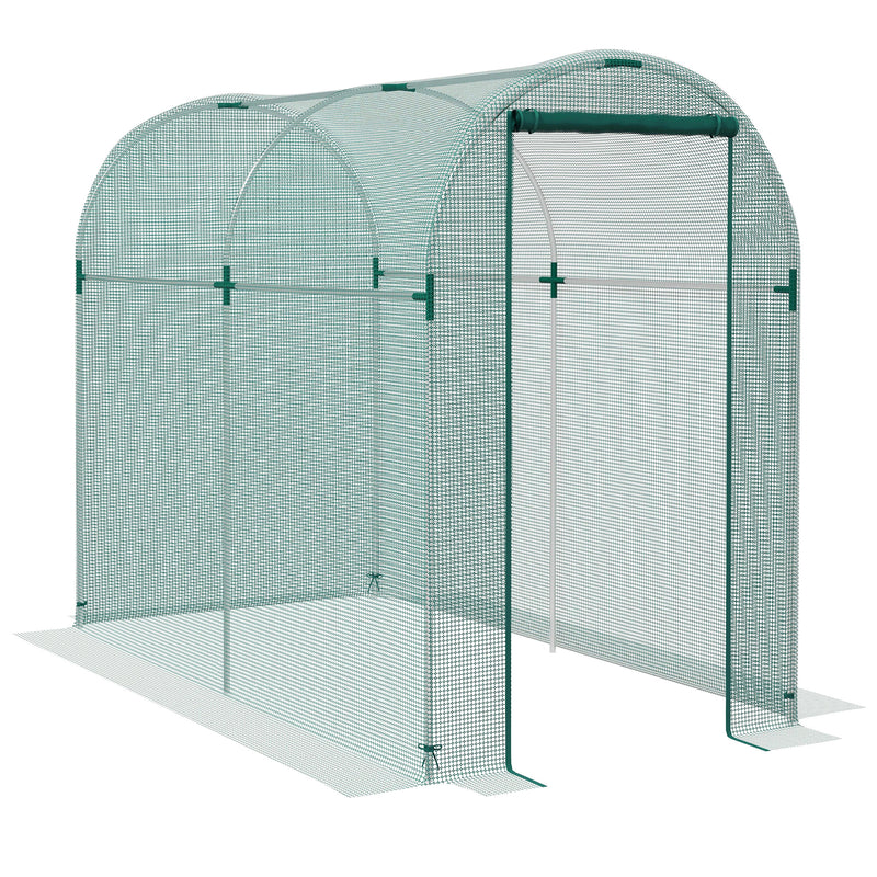 Large Mini Polytunnel Greenhouse 240 x 120cm Portable Growhouse by Outsunny