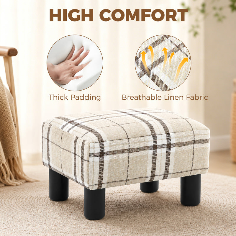 Compact Foot Stool for Living Room Comfort with Sturdy Frame and Easy-Clean Cover