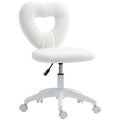 White Teddy Fleece Swivel Office Chair with Adjustable Height by HOMCOM