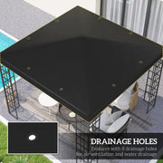 Black 3 x 3m Gazebo Top Replacement by Outsunny