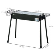 Outsunny Portable Charcoal BBQ Grill with Seasoning Baskets for Camping Picnic Hiking AOSOM