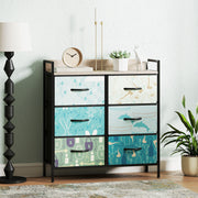 6 Drawer Chest of Drawers with Spacious Storage for Bedroom or Living Room Blue