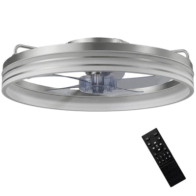 Smart Ceiling Fan With Adjustable Light and App Control for Year Round Home Comfort Silver Tone AOSOM