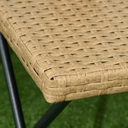 Square Rattan Folding Garden Side Table Square Wicker Coffee Table for Balcony Use