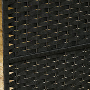 6 Panel Folding Room Divider Freestanding Privacy Screen for Home or Office Use Black AOSOM
