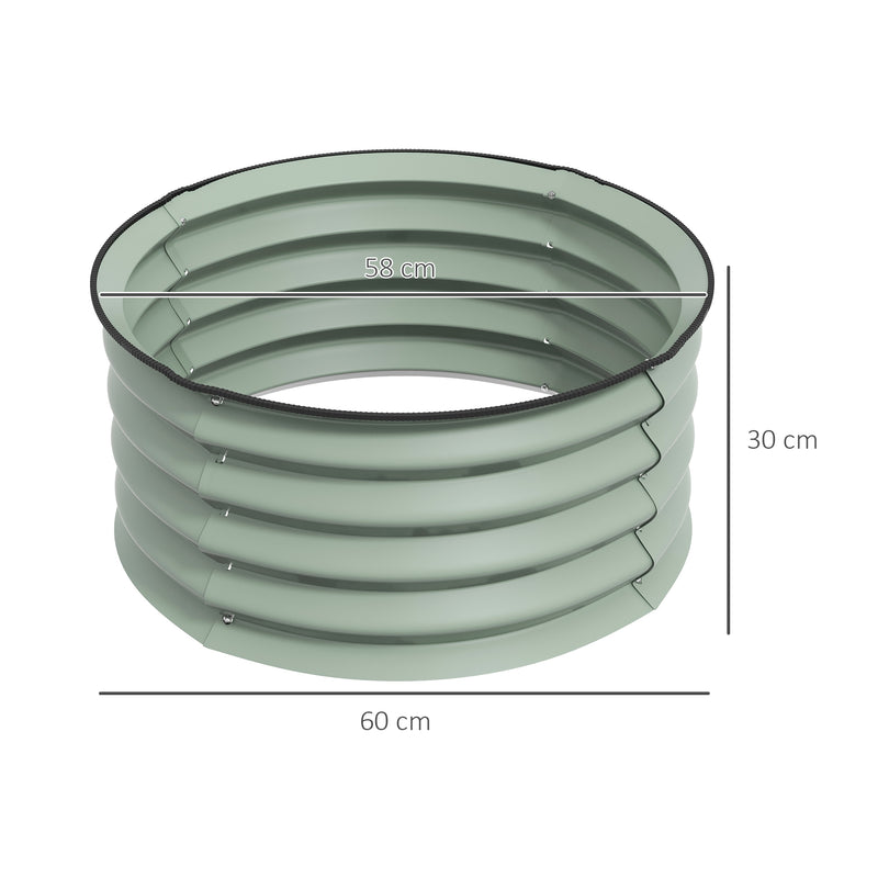 Set of 2 Green Metal Raised Garden Beds With Safety Edging Ideal for Growing Vegetables