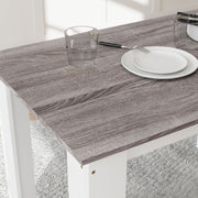 Dining Table for Small Spaces Seats 6 Easy Clean Surface Grey Wood Effect White AOSOM