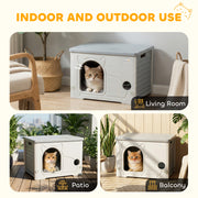 Cat House with Stackable Design for Indoor or Outdoor Use and Easy Cleaning Grey AOSOM