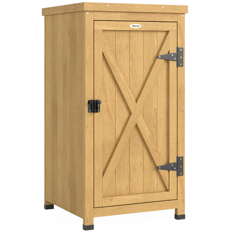 Compact Outdoor Storage Cupboard for Small Patios or Balconies with Shelves, Light Brown, 45x45x85cm