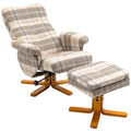 Linen Swivel Recliner Chair with Footstool and Storage Ideal for Living Room Use Multicolour