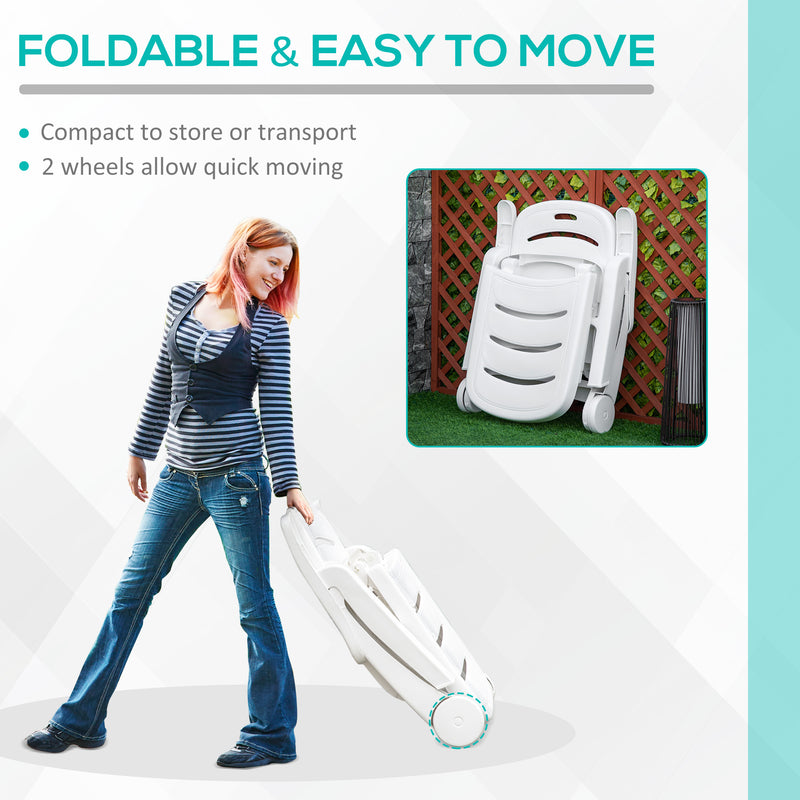 White 3 Piece Garden Furniture Set With Dining Table And Lounger Chairs For Outdoor Lounging