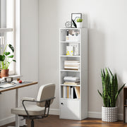 6 Tier Tall Bookcase Shelving Unit For Home Office Storage Display, White AOSOM