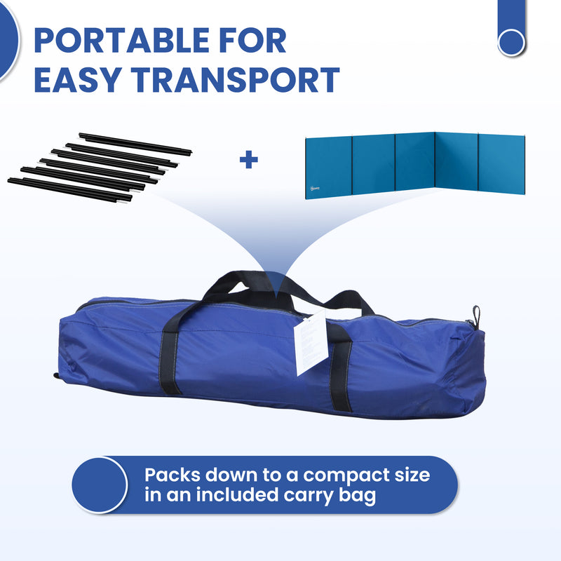 Outdoor Privacy Screen for Wind and Sun Protection with Carry Bag 7.8m Blue