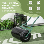 38L Fillable Steel Lawn Roller for Garden and Grass Care Dark Green by Outsunny