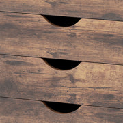 5 Drawer Office Filing Cabinet With Spacious Storage For Home Or Workplace, Rustic Brown