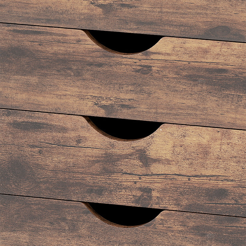 5 Drawer Office Filing Cabinet With Spacious Storage For Home Or Workplace, Rustic Brown