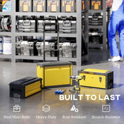 Yellow 3 in 1 Stackable Rolling Tool Box With Wheels For Garage Or Workshop Storage