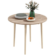 Folding Round Dining Table for 4 with Drop Leaf Space Saving Design for Small Rooms Natural