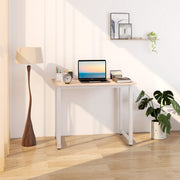 White Computer Desk 100cm Home Office Writing Table with Metal Frame by HOMCOM