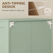 Pantry Storage Cabinet with Adjustable Shelves for Kitchen or Hallway Organisation Green AOSOM
