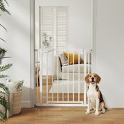 Pressure Fit Pet Safety Gate With One Hand And Two Way Opening For Doorways, White AOSOM