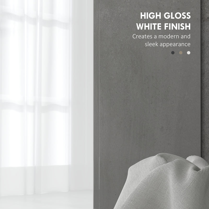 Under Sink Bathroom Cabinet High Gloss White Modern Storage Unit by HOMCOM