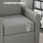 Light Grey Modern Boxy Armchair with Linen Look Upholstery by HOMCOM