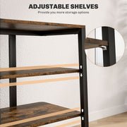 HiFi Storage Stand with Four Open Shelves Ideal for Media and Living Rooms, Rustic Brown